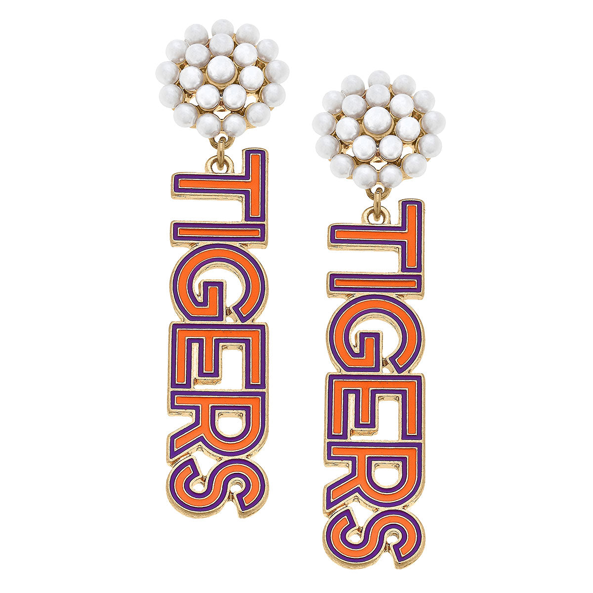 Clemson Tiger Drop Earrings