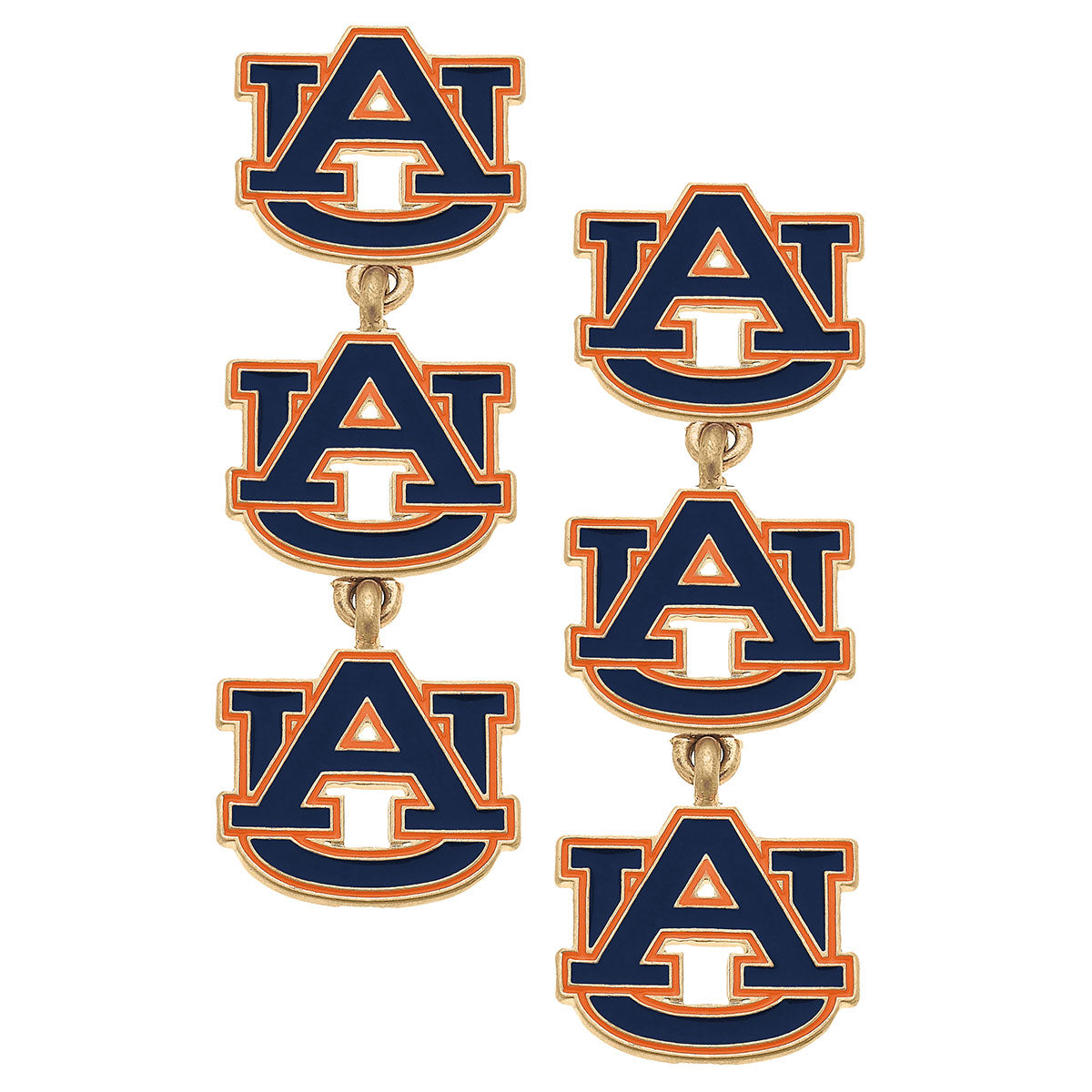 Auburn triple drop earrings