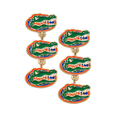 Gator Head Triple Drop Earrings