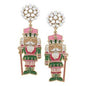 Nutcracker Drop Pearl and Enamel Earrings