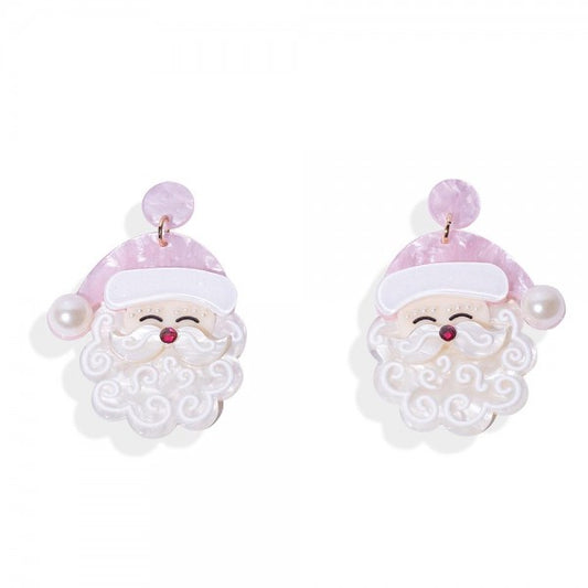 Santa Earrings Pink