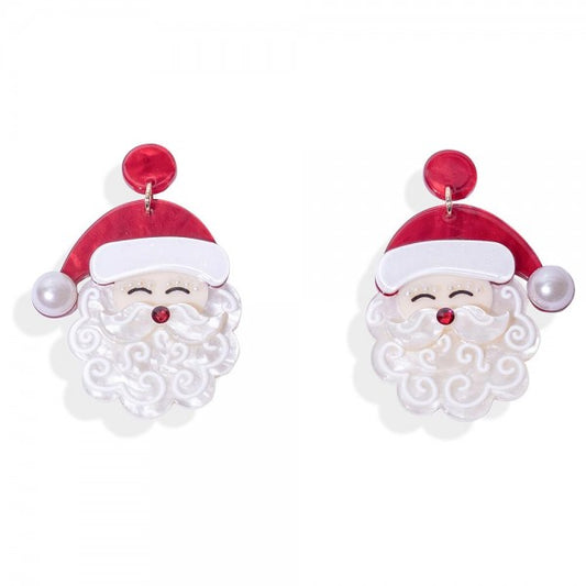 Santa Earrings Red